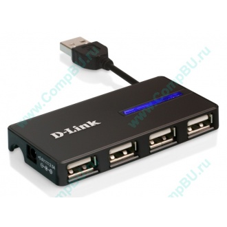 Карманный USB 2.0 концентратор D-Link DUB-104 в Чехове, USB хаб DLink DUB104 (Чехов)