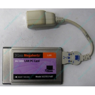 Сетевая карта для ноутбука 3COM Mehahertz 3CCFE574BT (PCMCIA) - Чехов